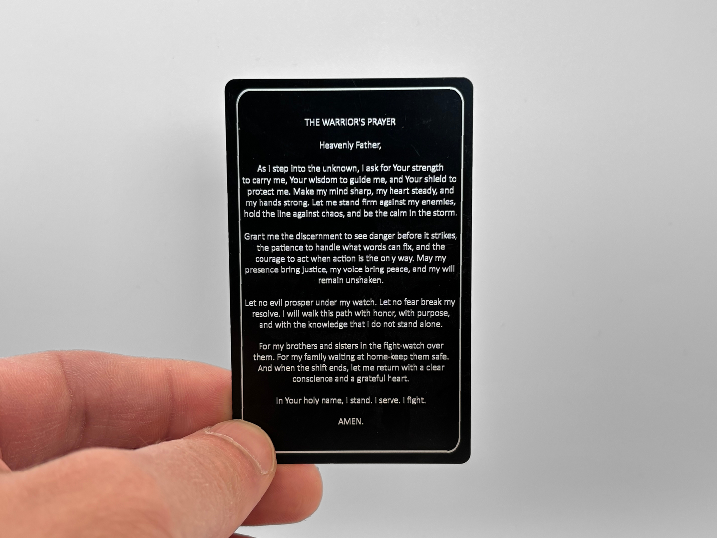 The Warrior’s Prayer LEO Card
