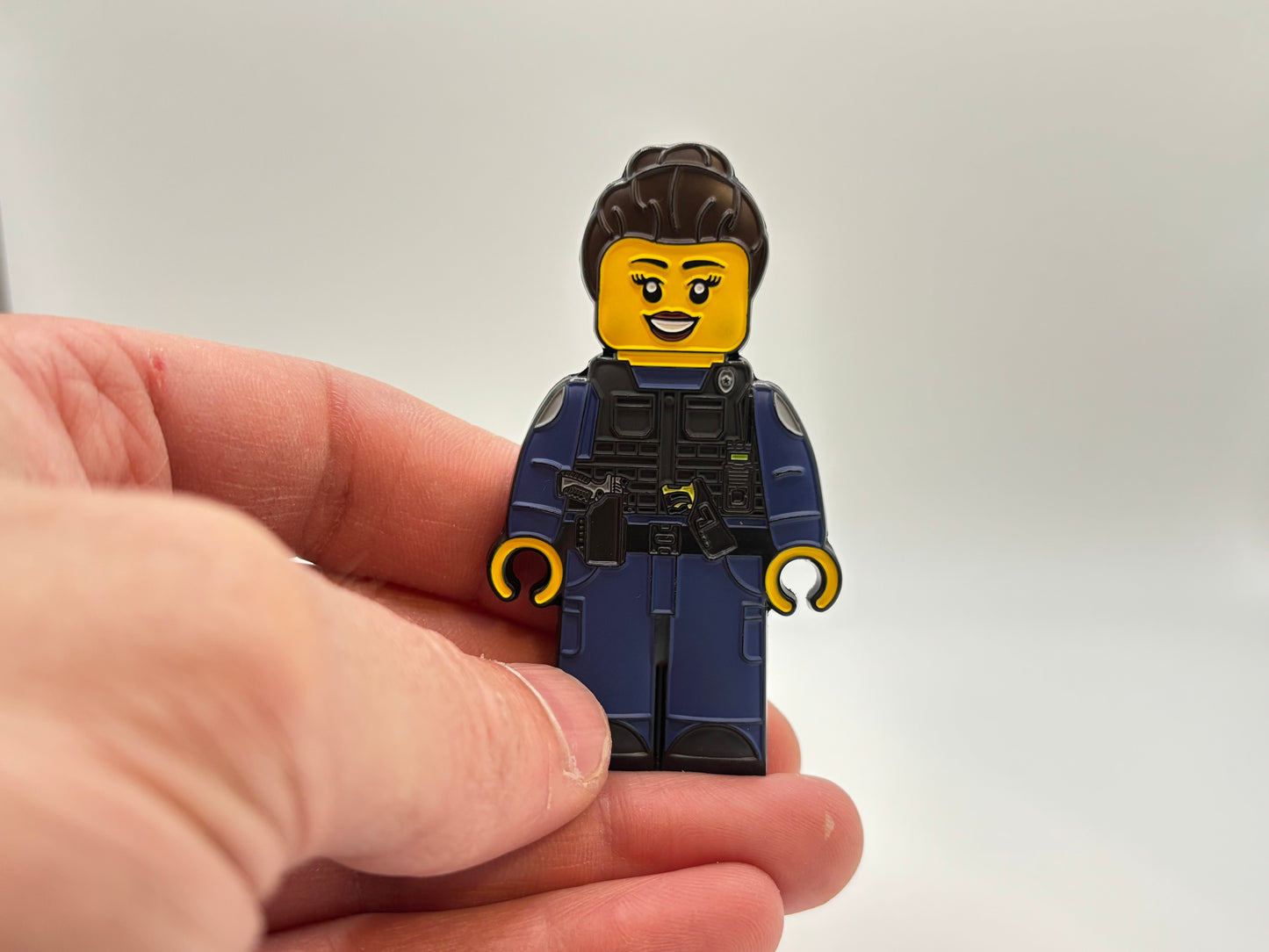 Blocky Female Police Officer Coin