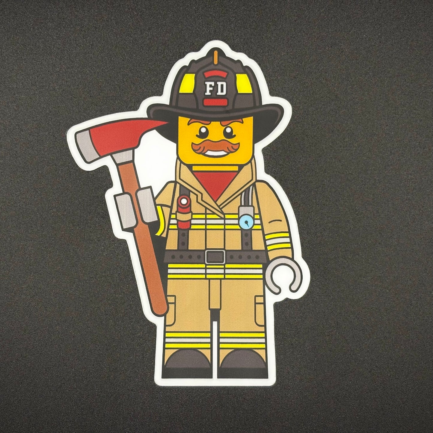 Blocky Firefighter Sticker
