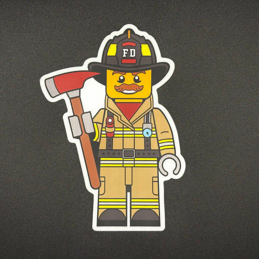 Blocky Firefighter Sticker