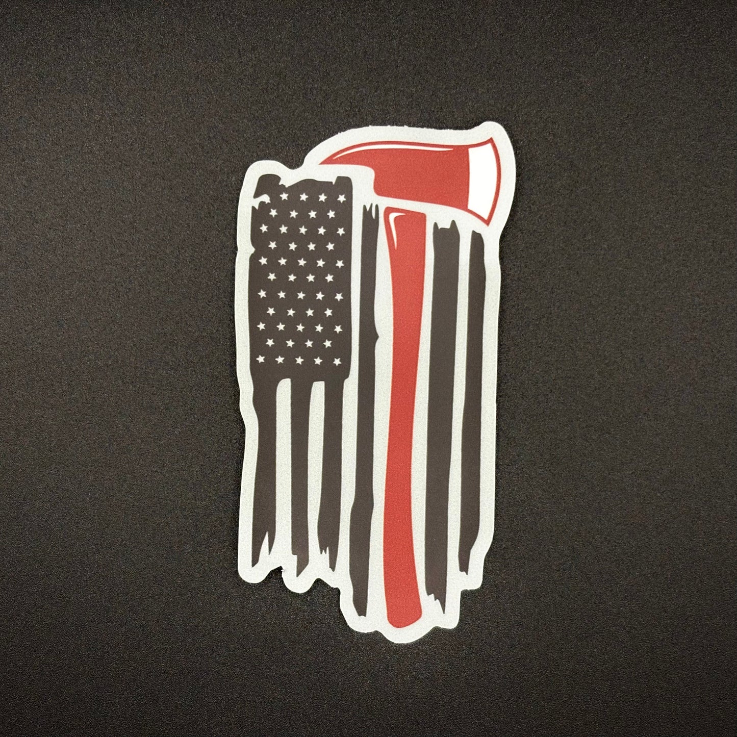 Thin Red Line Axe Flag Sticker