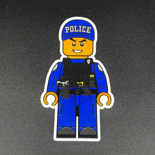 Blocky Police Officer Sticker