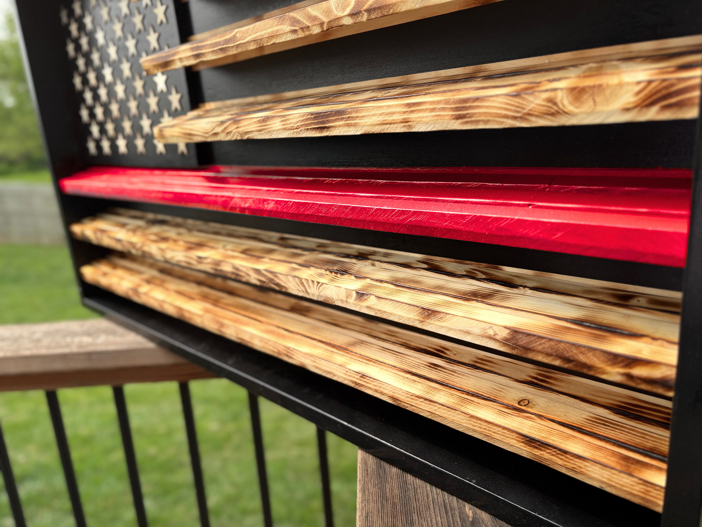 Thin Red Line Flag Challenge Coin Display