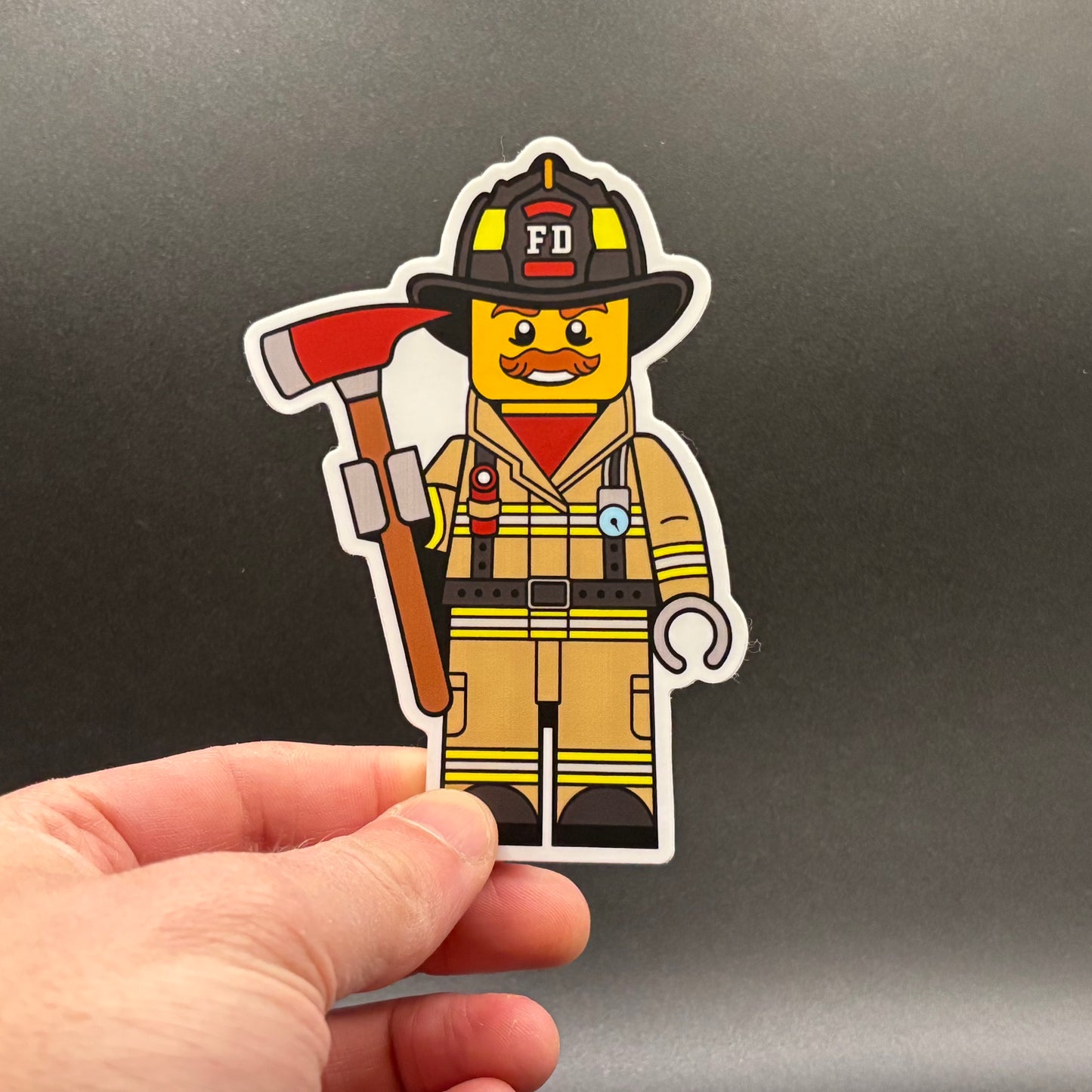 Blocky Firefighter Sticker