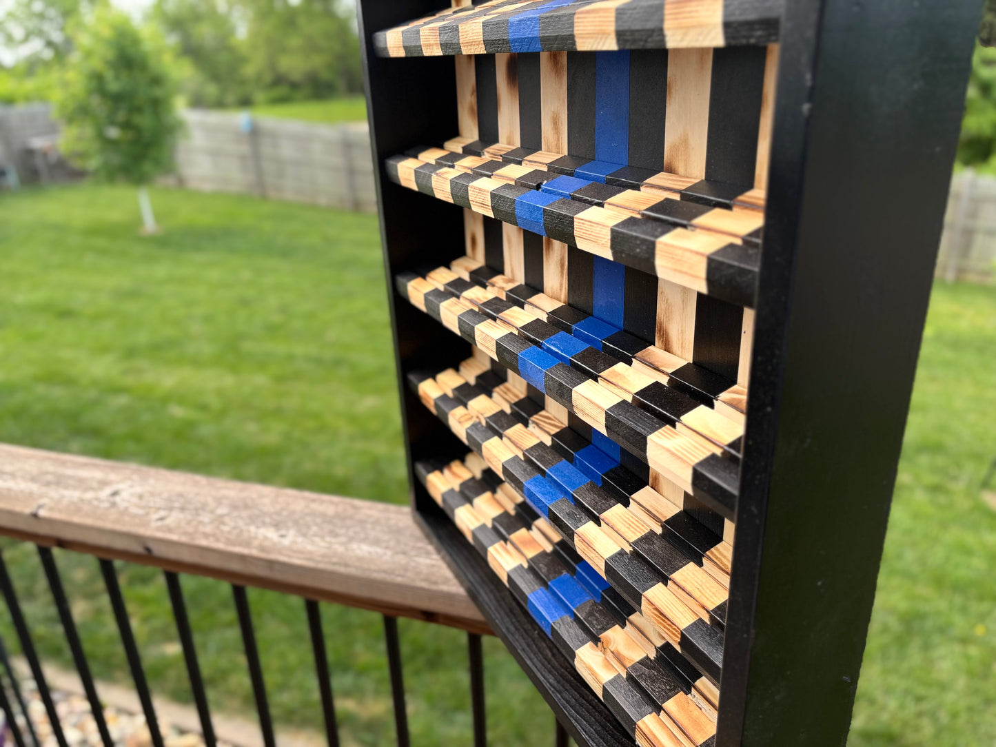 Thin Blue Line Flag Challenge Coin Display