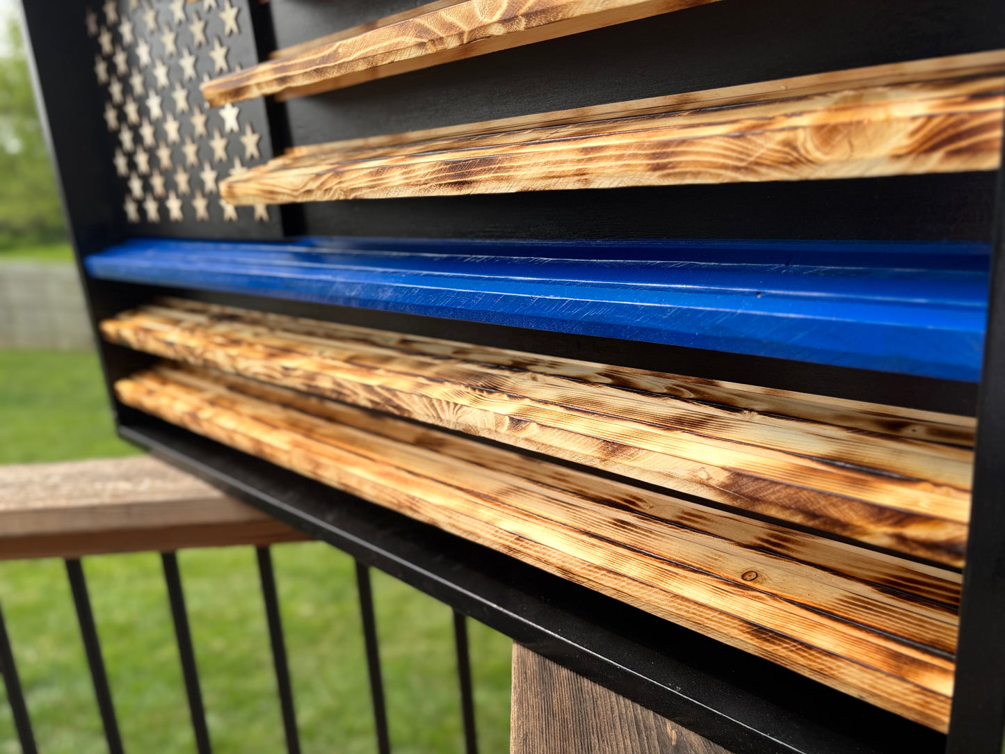 Thin Blue Line Flag Challenge Coin Display