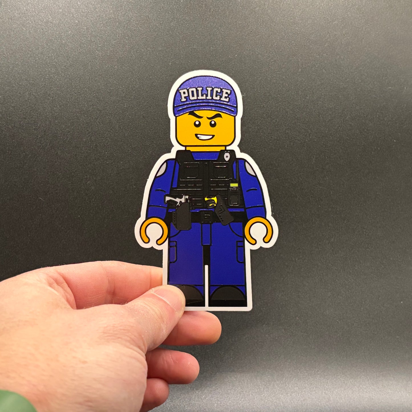 Blocky Police Officer Sticker
