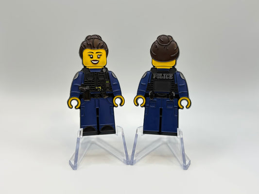 Blocky Female Police Officer Coin